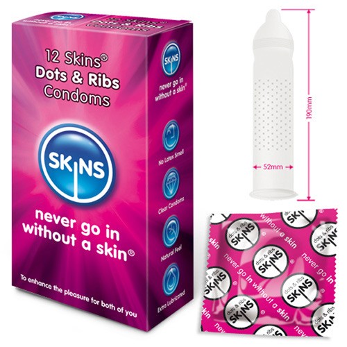 Condones Skins con Puntos y Ribs para Sensación Mejorada