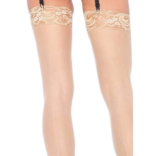 Leg Avenue Sheer Stockings with Backseam Nude