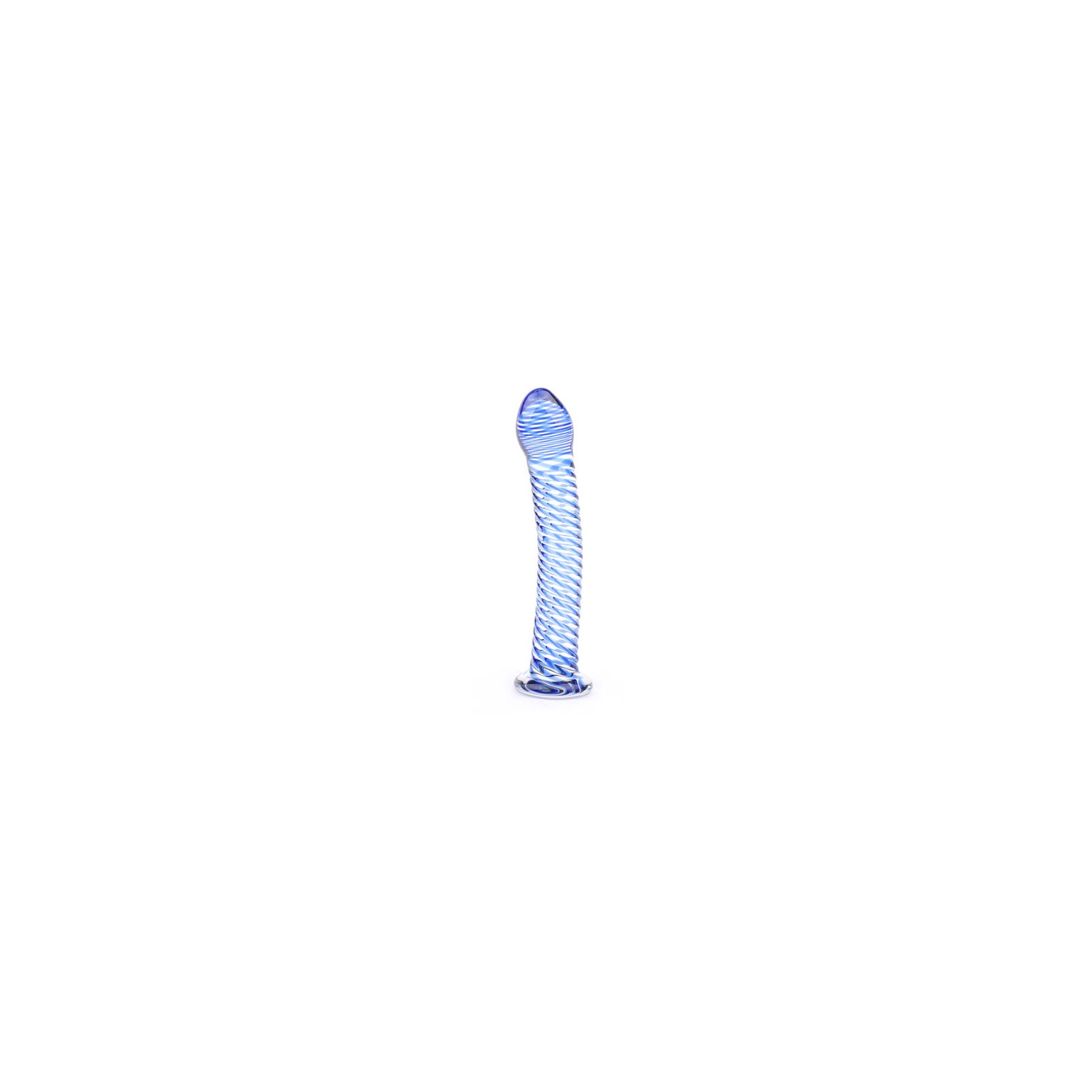 Elegant Blue Spiral Glass Dildo for Intense Pleasure