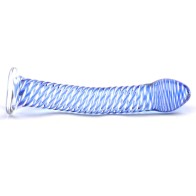 Dildo de Cristal Espiral Azul para Placer Intenso