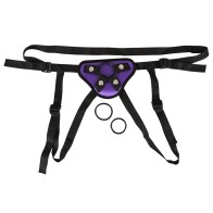 Universal Harness Strap-On in Purple and Black