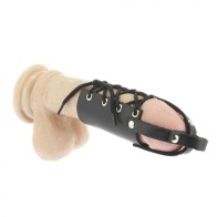 Leather Cock Ring with Penis Tube - Control and Pleasure