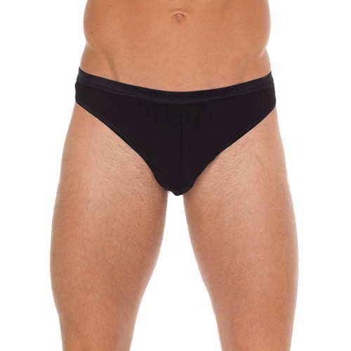 Men's Black Cotton G-String for Ultimate Comfort