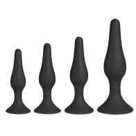 Set of Four Silicone Butt Plugs for Anal Play