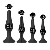 Set of Four Silicone Butt Plugs for Anal Play