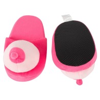 Fun Pink Boob Slippers for Comfort