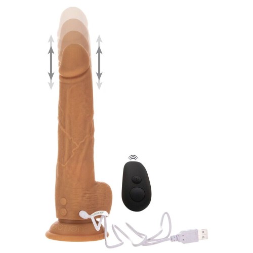 Naked Attraction Thrusting Dildo 9 Inch Caramel