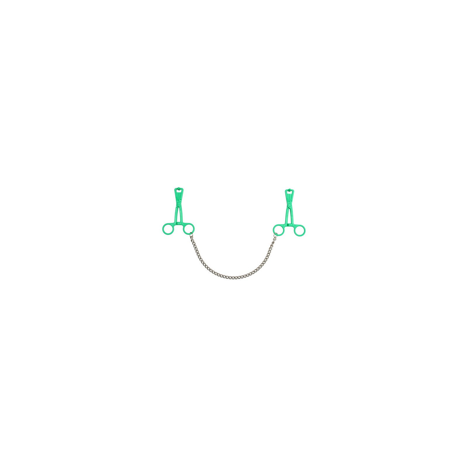 Pinzas para Pezón Verde con Cadena de Metales - Accesorio Sensacional