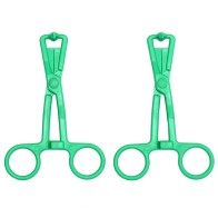 Green Scissor Nipple Clamps with Metal Chain - Sensational Accessory