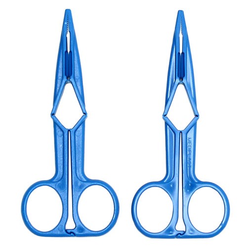 Blue Scissor Action Nipple Clamps