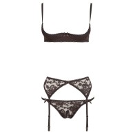 Cottelli Collection Black Half Bra Set for Seductive Elegance