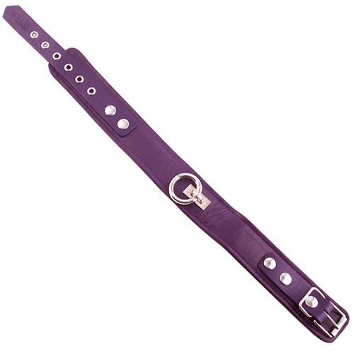 Collar de Cuero Morado Sencillo para Juego BDSM