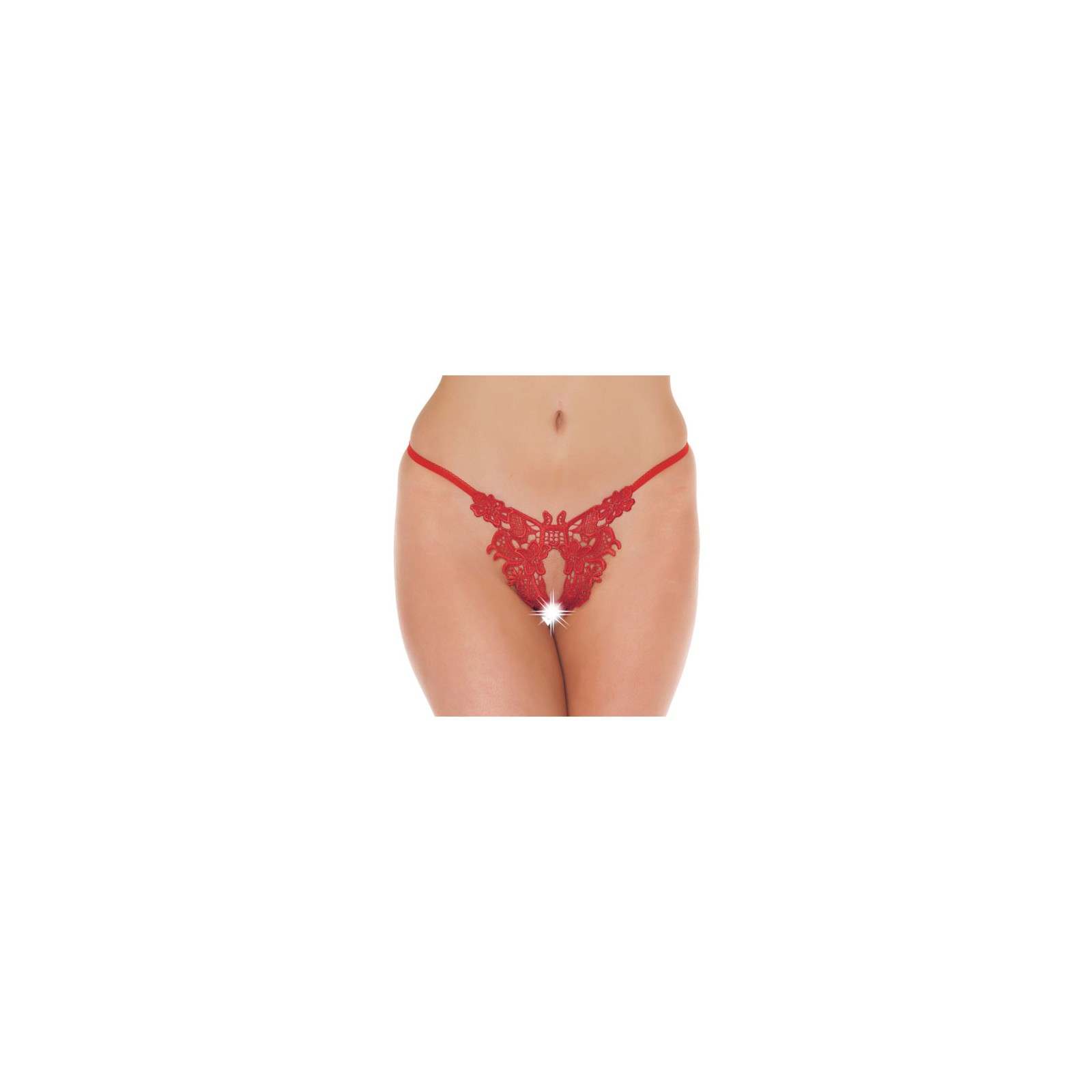 Fancy Red Open G-String