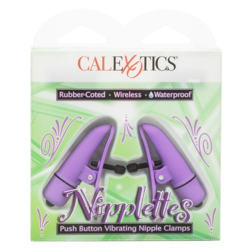 Pinzas para Pezones Vibrantes Ajustables Moradas Nipplettes