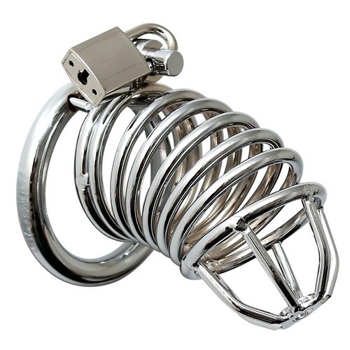 Chrome Cock Cage for Chastity Play