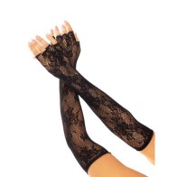 Leg Ave Floral Net Fingerless Gloves Black Fashion