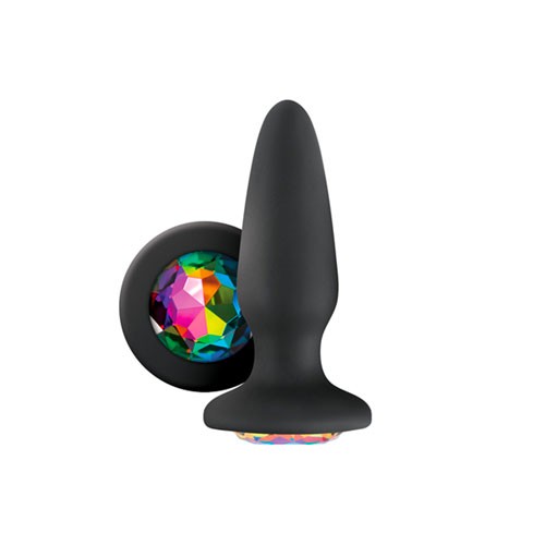 Rainbow Gem Silicone Butt Plug for Playful Adventures