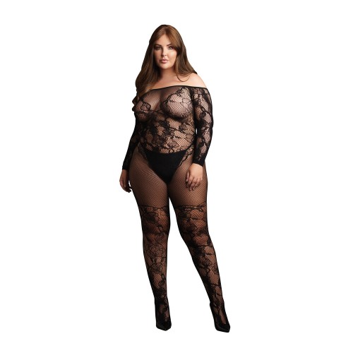 Le Desir Off Shoulder Long Sleeved Bodystocking for Sensual Night