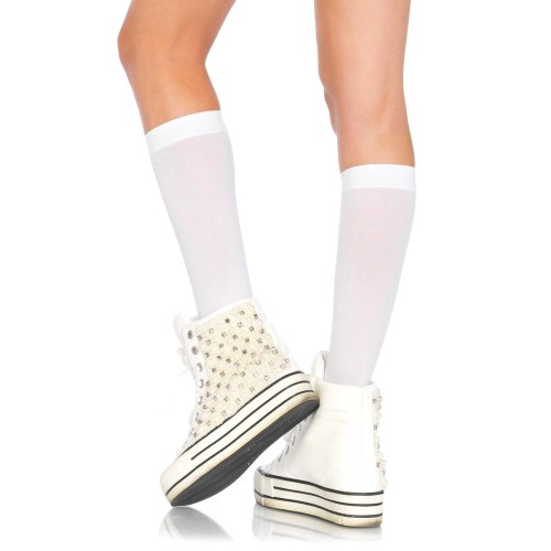 Medias Nylon Hasta la Rodilla Leg Avenue Blancas UK 6 a 12