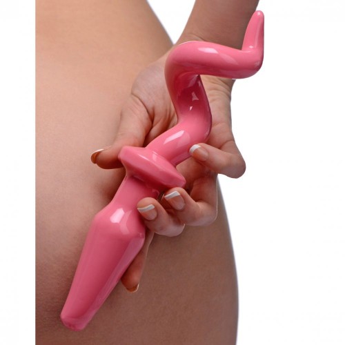 XR Plug Anal en Forma de Cola de Cerdo Rosa para Placer Juguetón