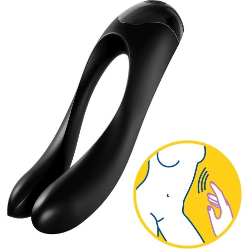 Vibrador de Dedo Candy Cane Satisfyer en Negro