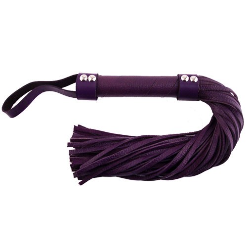 Rouge Garments Purple Leather Flogger for BDSM Play