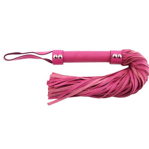 Flogger de Cuero Rosa de Rouge Garments - Accesorio BDSM Sensual