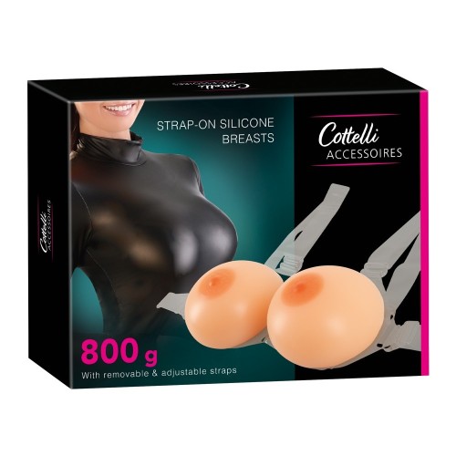 Realistic Strap-On Silicone Breasts with Adjustable Straps