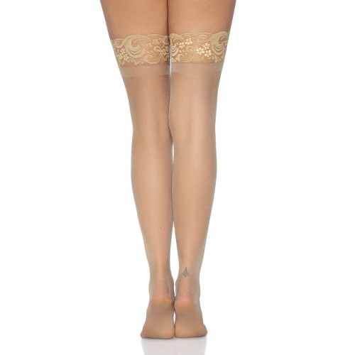 Leg Avenue Stay Up Sheer Thigh Hold Ups Nude UK 6 to 12