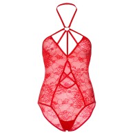 Teddy Leg Avenue Corte de Llave en Rojo M/L para Elegancia Sensual