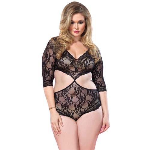 Leg Avenue Cut Out Floral Lace Teddy Sizes 14 to 18