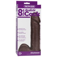 Accesorio Dildo Realista de 8 Pulgadas Vac-U-Lock Negro