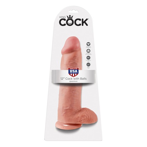 King Cock 12 Inch Dildo With Balls for Realistic Pleasure