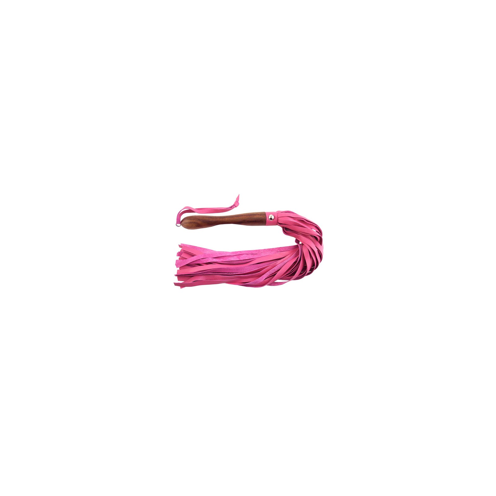 Flogger de Cuero Rosa con Mango de Madera Rouge Garments