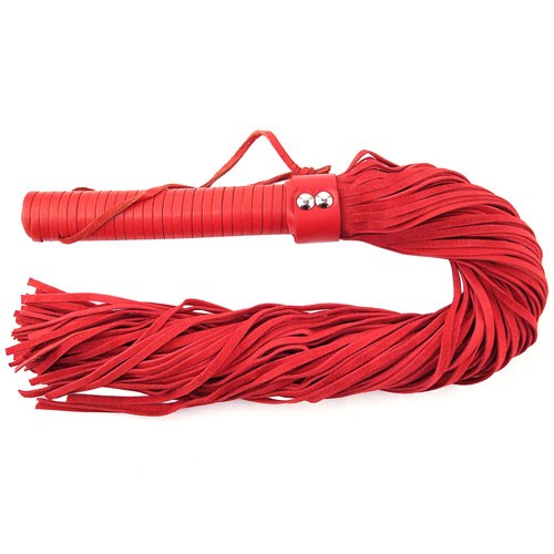 Rouge Garments Red Suede Flogger for Sensual Play