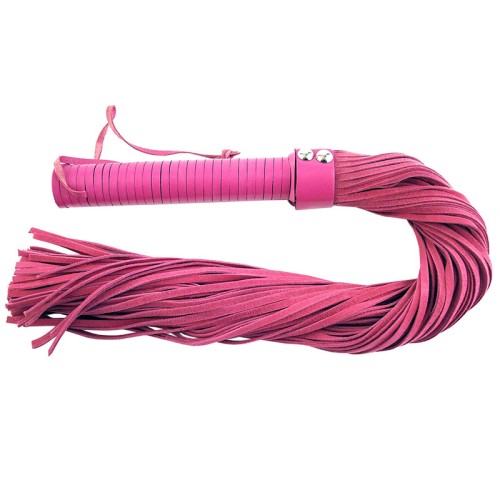 Flogger de ante rosa de Rouge Garments para juego sensual