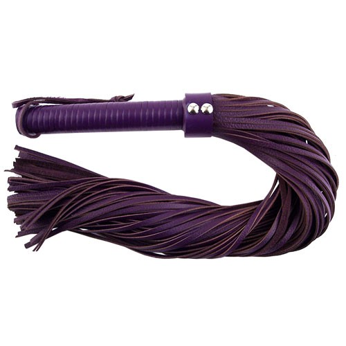 Large Purple Leather Flogger for BDSM Pleasure