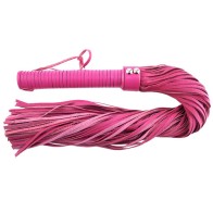 Flogger Grande de Cuero Rosa para Aventuras BDSM