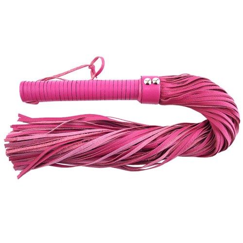 Large Pink Leather Flogger for BDSM Adventures