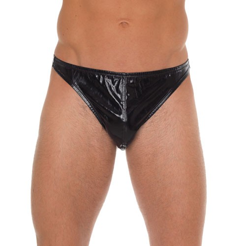 G-String Brillante Negro para Hombre