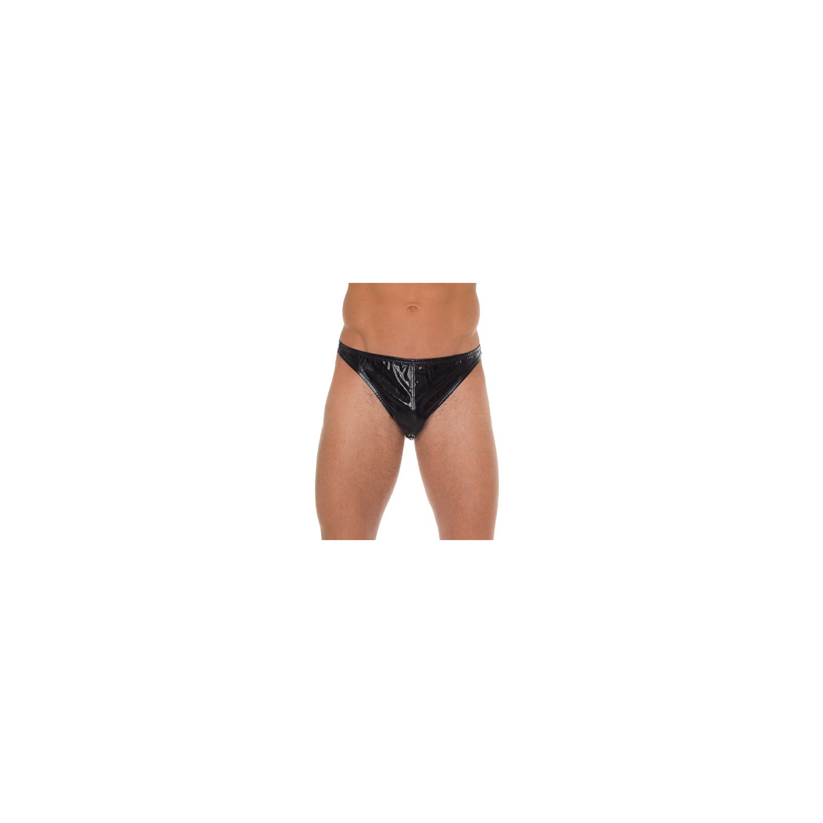 Men Black Shiny G-String