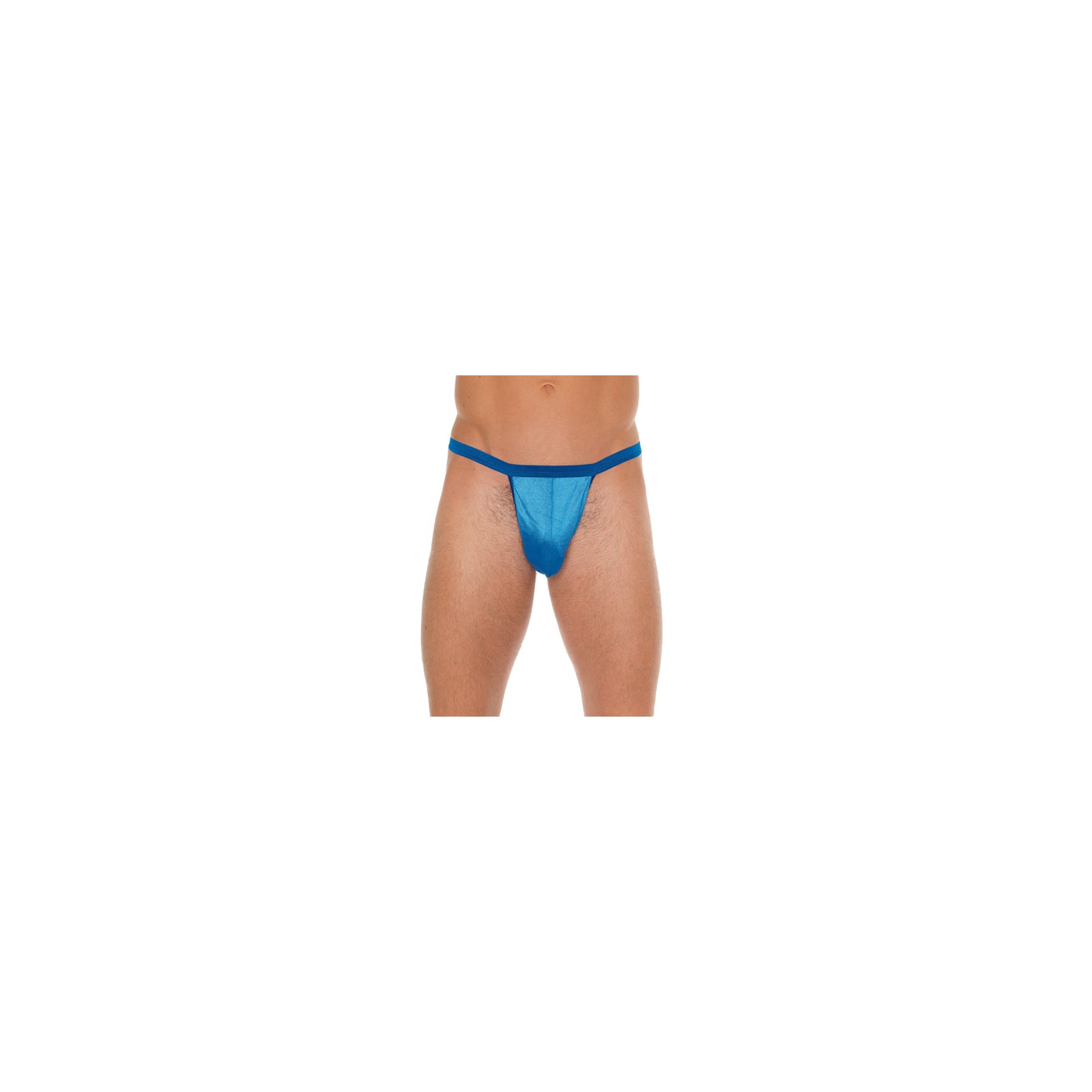 Men's Blue G-String with Pouch