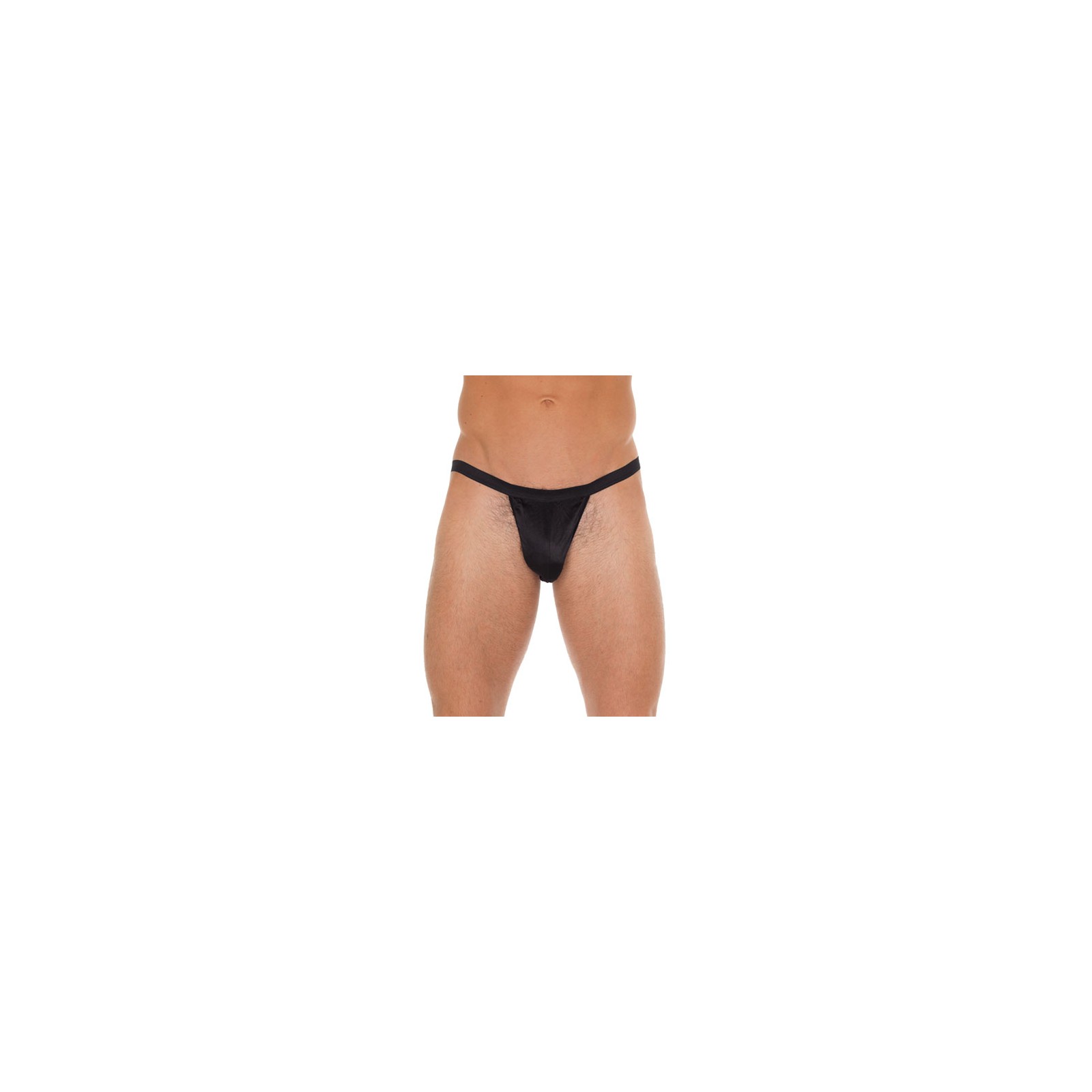 Men's Black G-String with Contoured Pouch