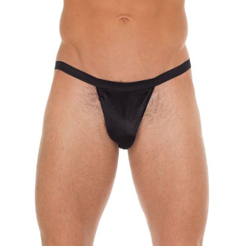 G-String Negro para Hombre con Bolsa Contorneada