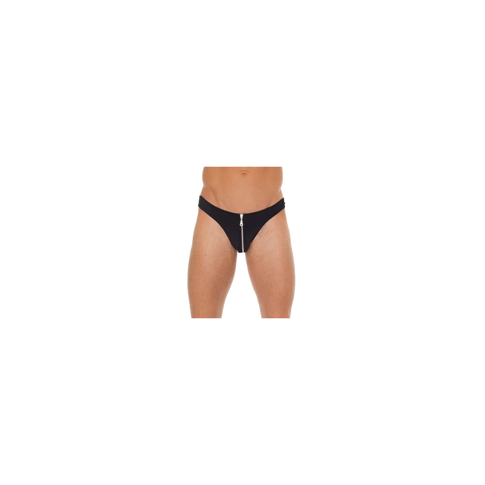 Buy Men's Black G-String with Zipper Pouch Online