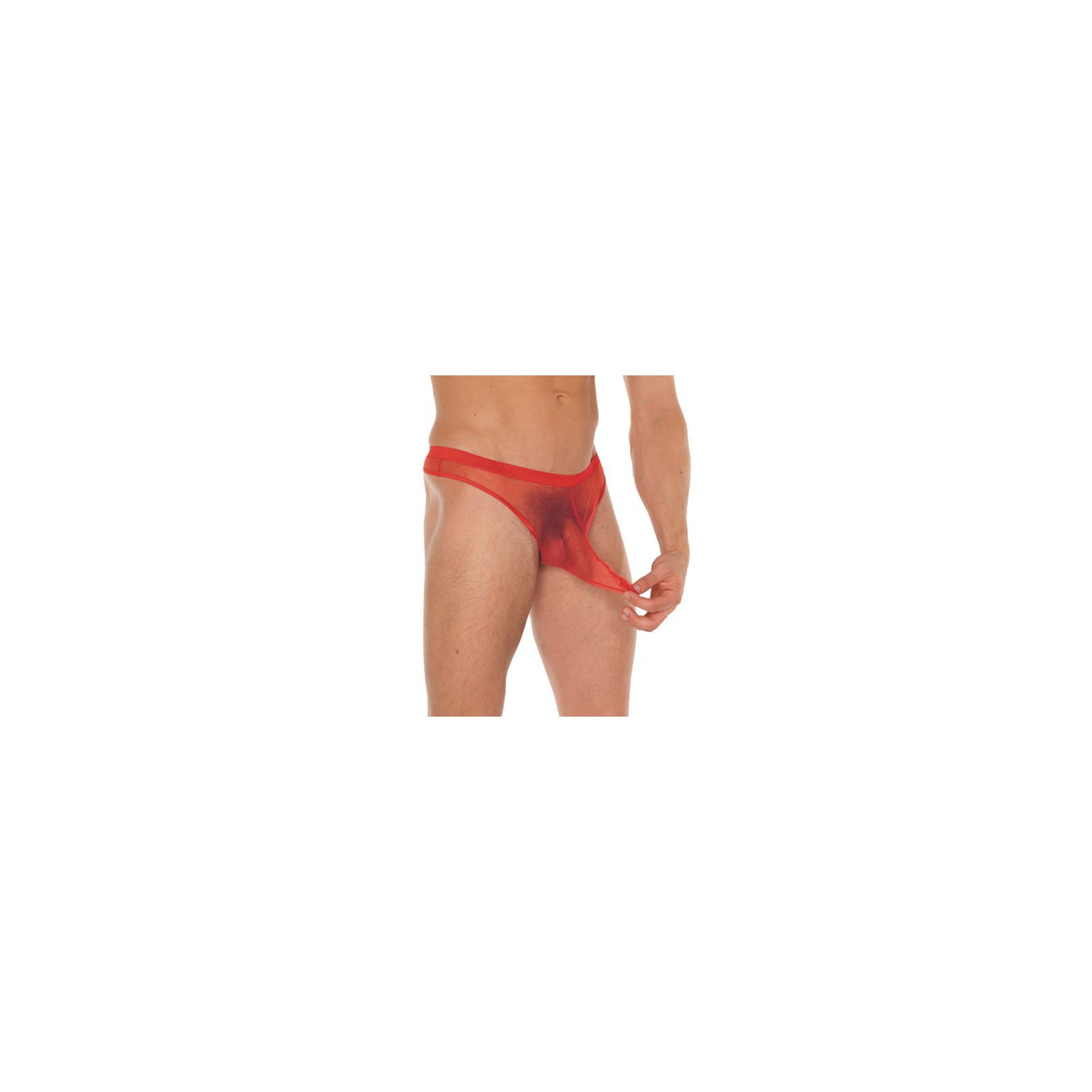 Men's Red G-String with Penis Sleeve for Enhanced Pleasure