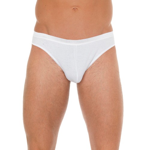 G-String Blanco de Algodón para Hombre