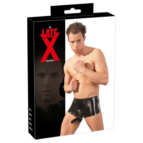 Bóxer de Látex Negro con Manga para el Pene L/XL