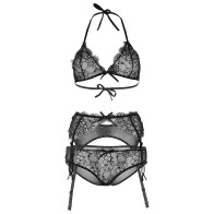 Leg Avenue Lace Bra Top Panty and Garterbelt Set