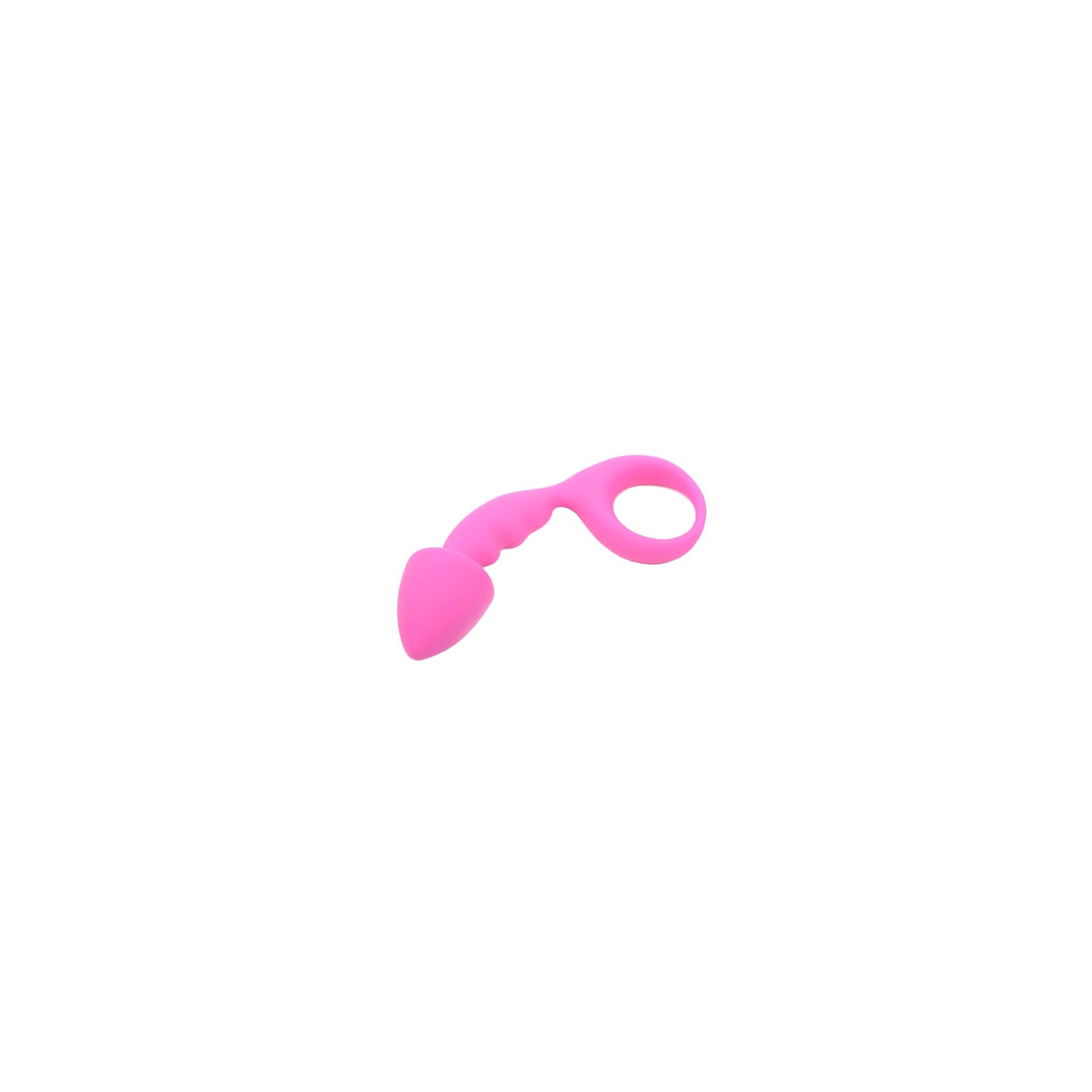 Pink Silicone Curved Butt Plug for Beginners